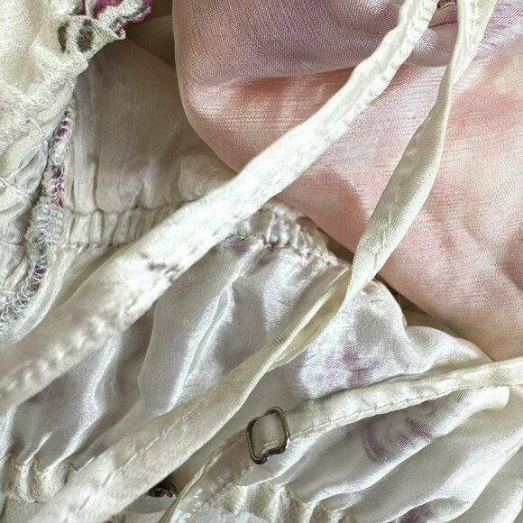 Juliet Dunn Dress Silk V Neck Mini Sequin Hand Embroidered Free Size Sleeveless - Picture 9 of 9